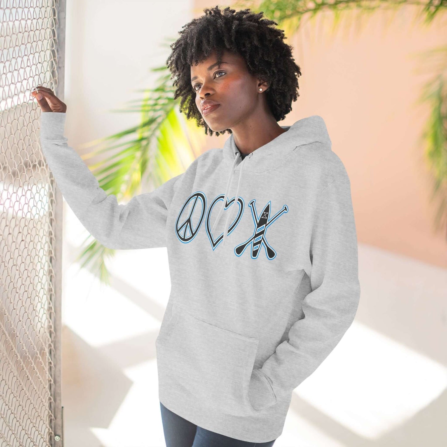 Women's Peace Love Paddleboard Three-Panel Fleece Hoodie