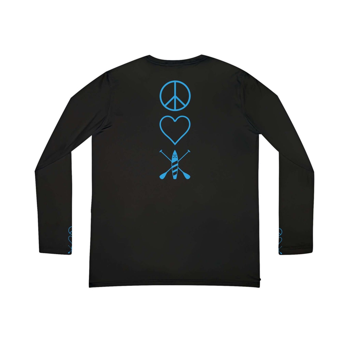 Turquoise Women's Peace Love Paddleboard Long Sleeve V-neck Shirt (