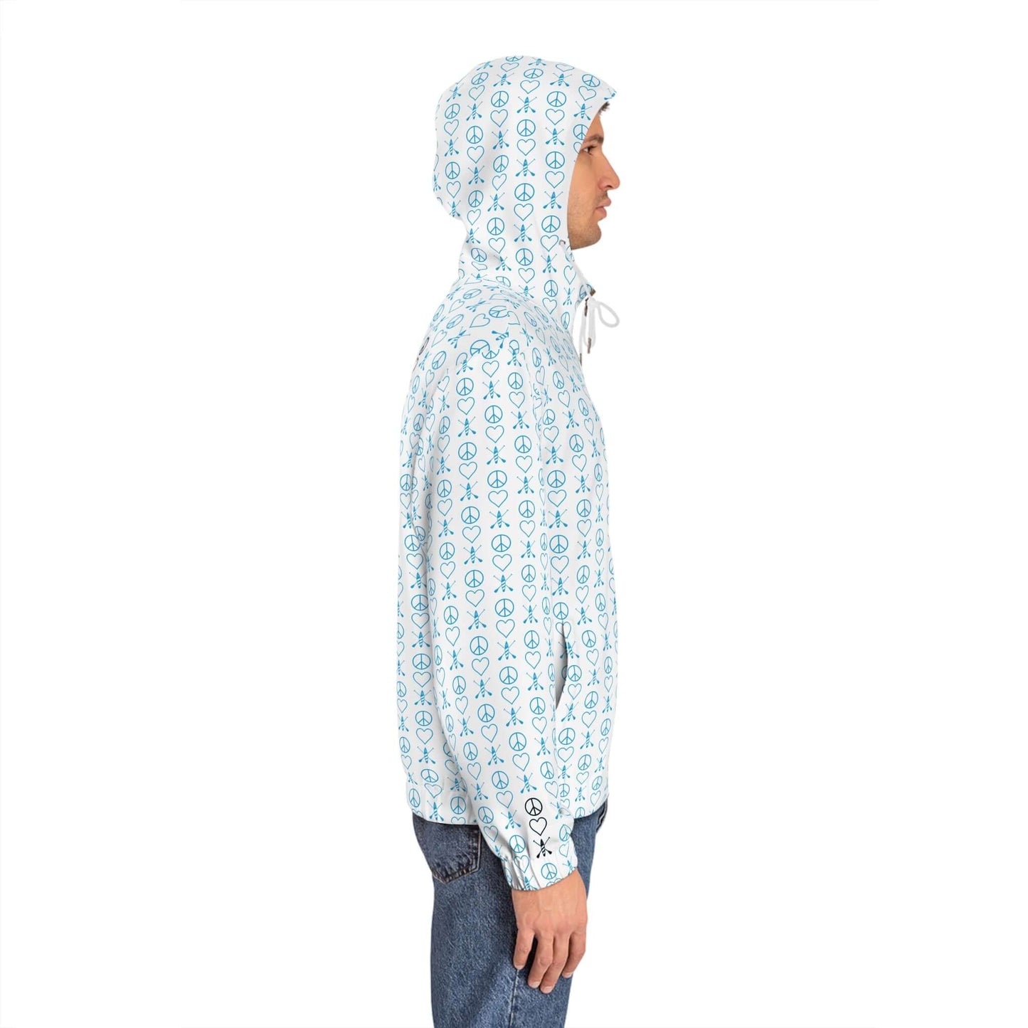 Men's Peace Love Paddleboard Pattern Full-Zip Hoodie