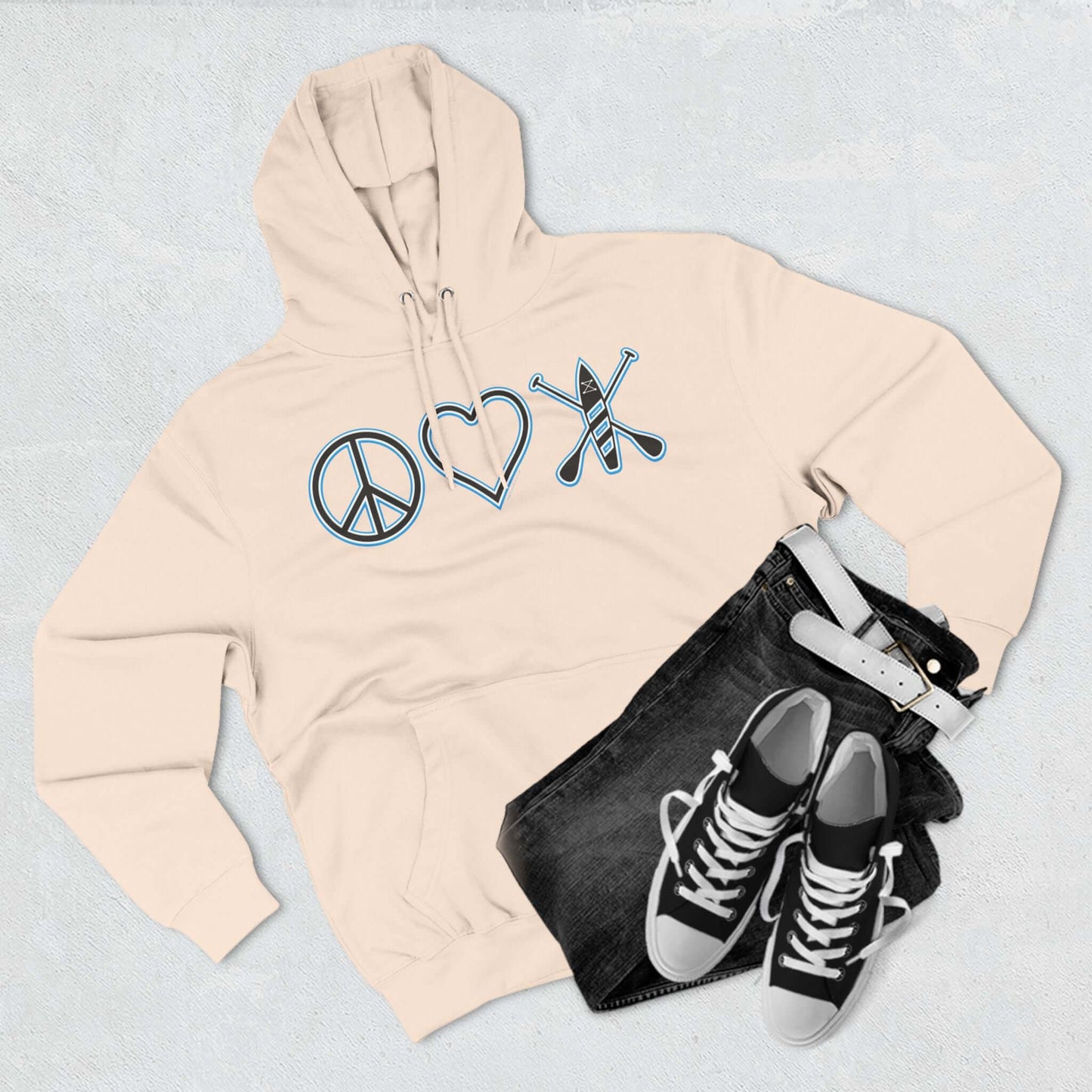 Women's Peace Love Paddleboard Three-Panel Fleece Hoodie