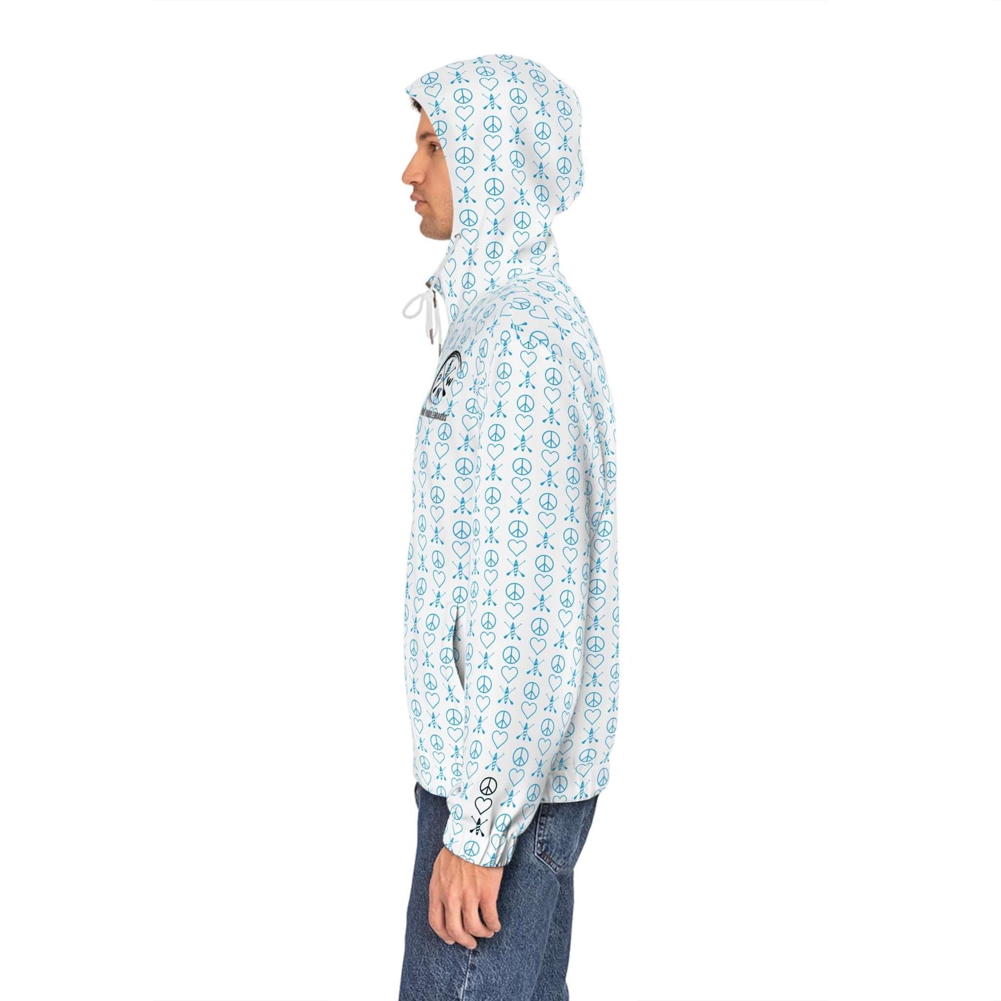 Men's Peace Love Paddleboard Pattern Full-Zip Hoodie