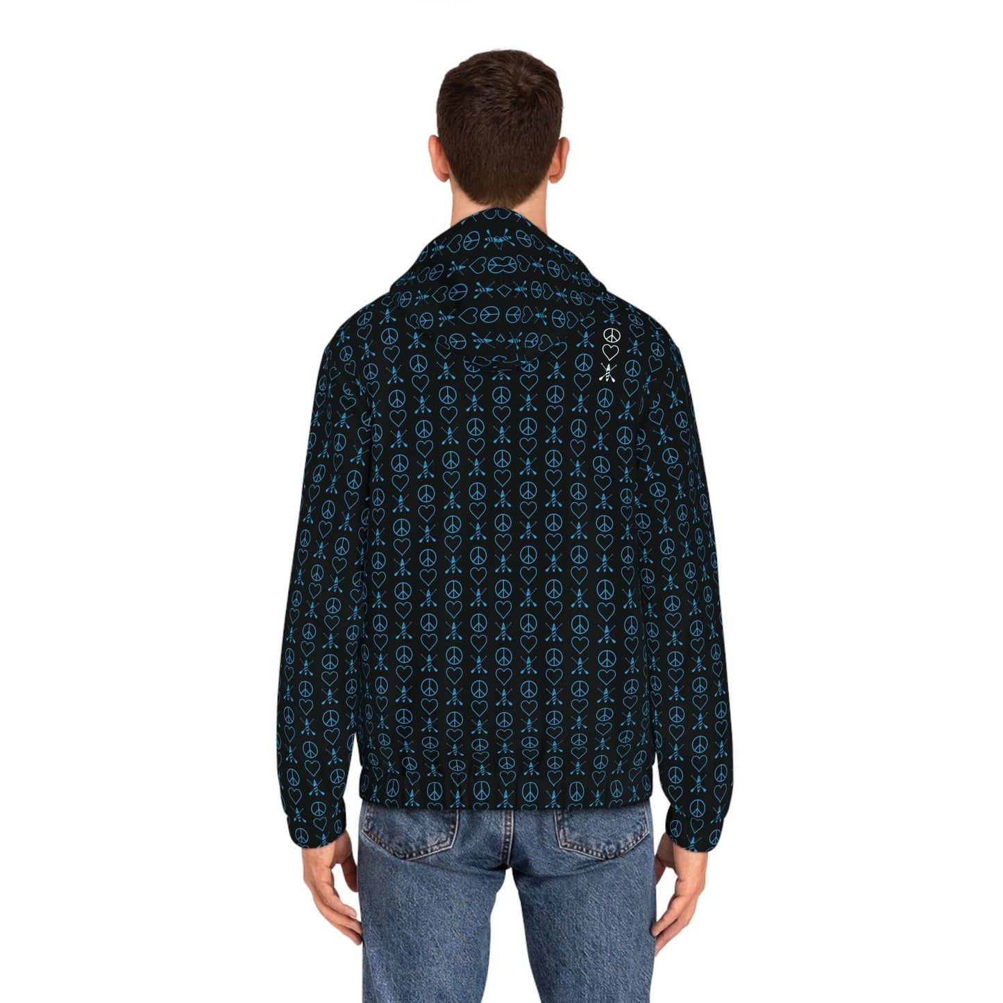 Men's Peace Love Paddleboard Pattern Full-Zip Hoodie