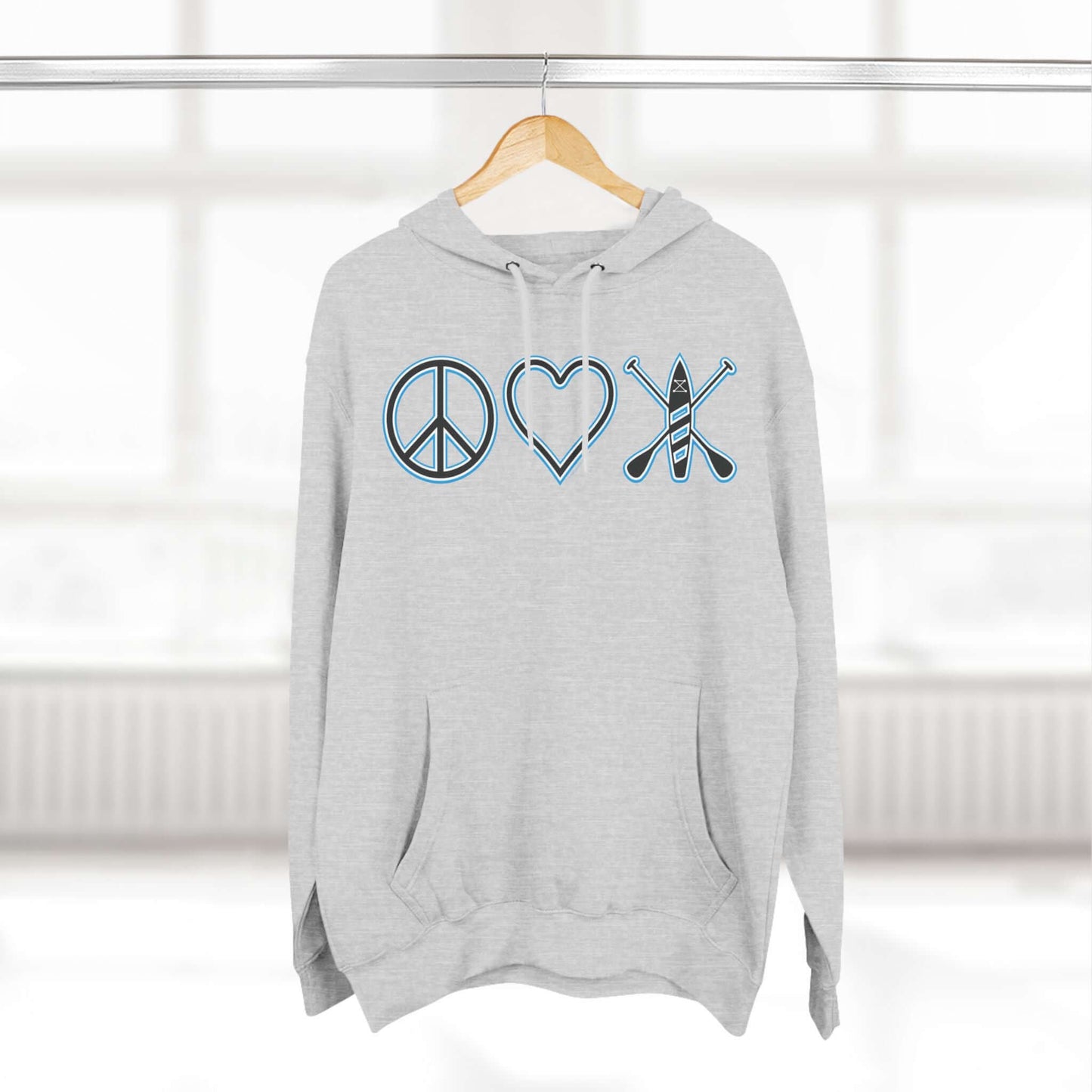 Women's Peace Love Paddleboard Three-Panel Fleece Hoodie