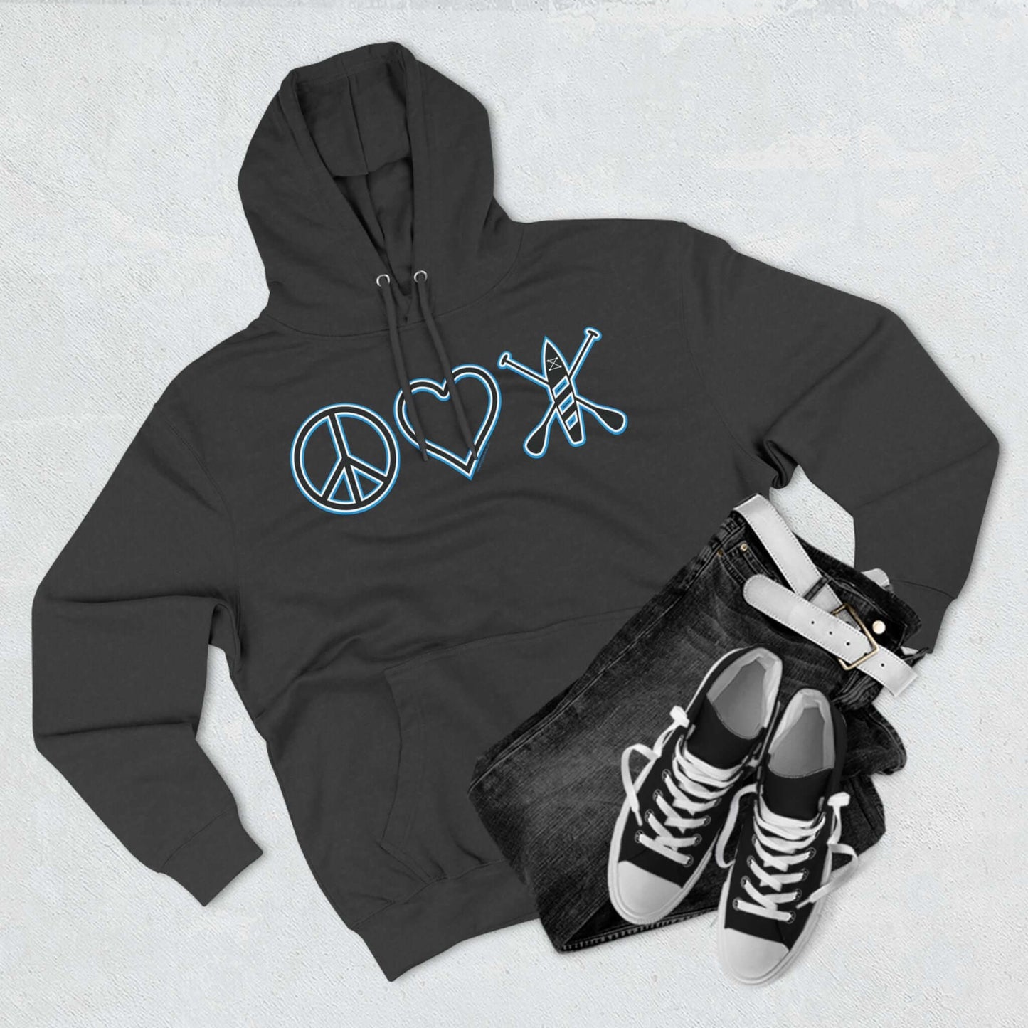 Women's Peace Love Paddleboard Three-Panel Fleece Hoodie