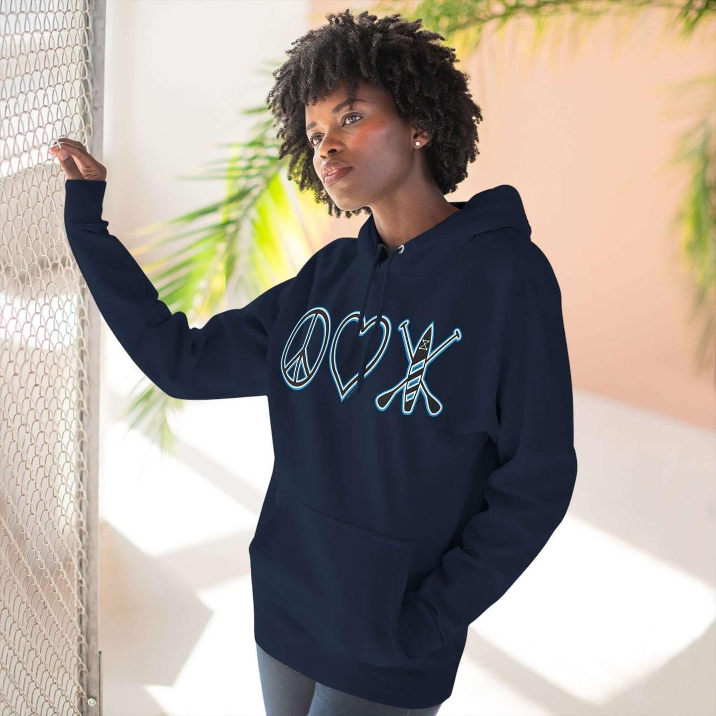 Women's Peace Love Paddleboard Three-Panel Fleece Hoodie