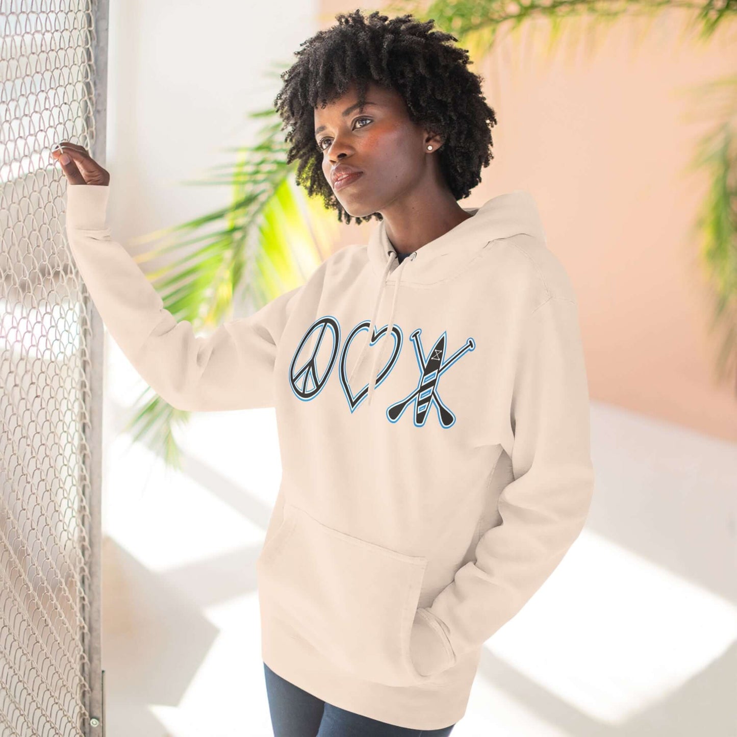 Women's Peace Love Paddleboard Three-Panel Fleece Hoodie