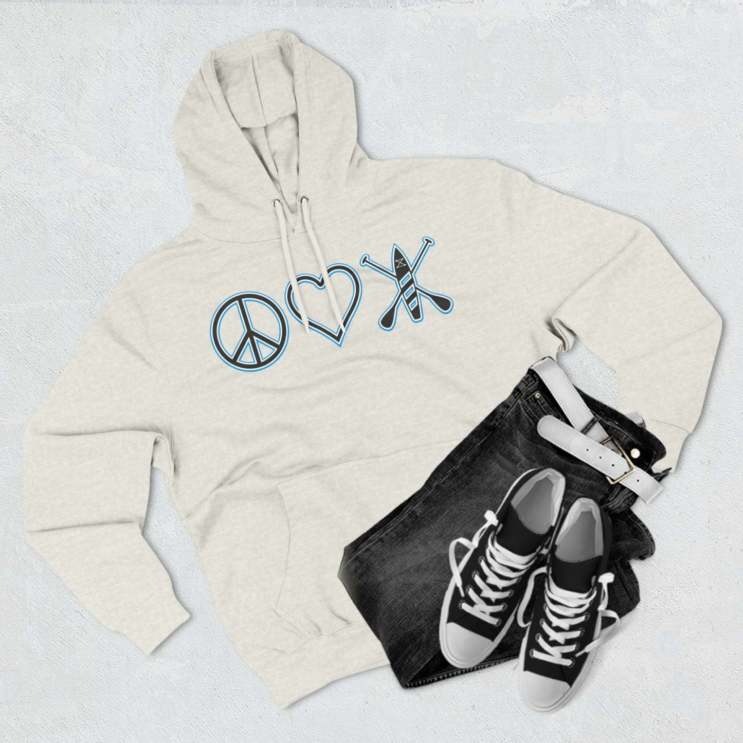 Women's Peace Love Paddleboard Three-Panel Fleece Hoodie