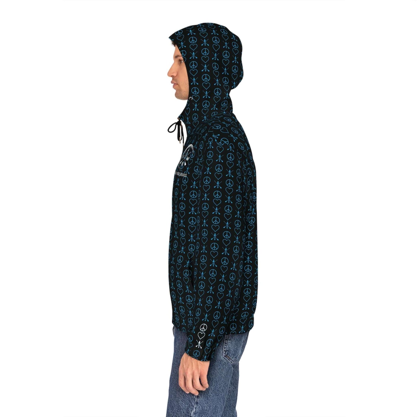 Men's Peace Love Paddleboard Pattern Full-Zip Hoodie