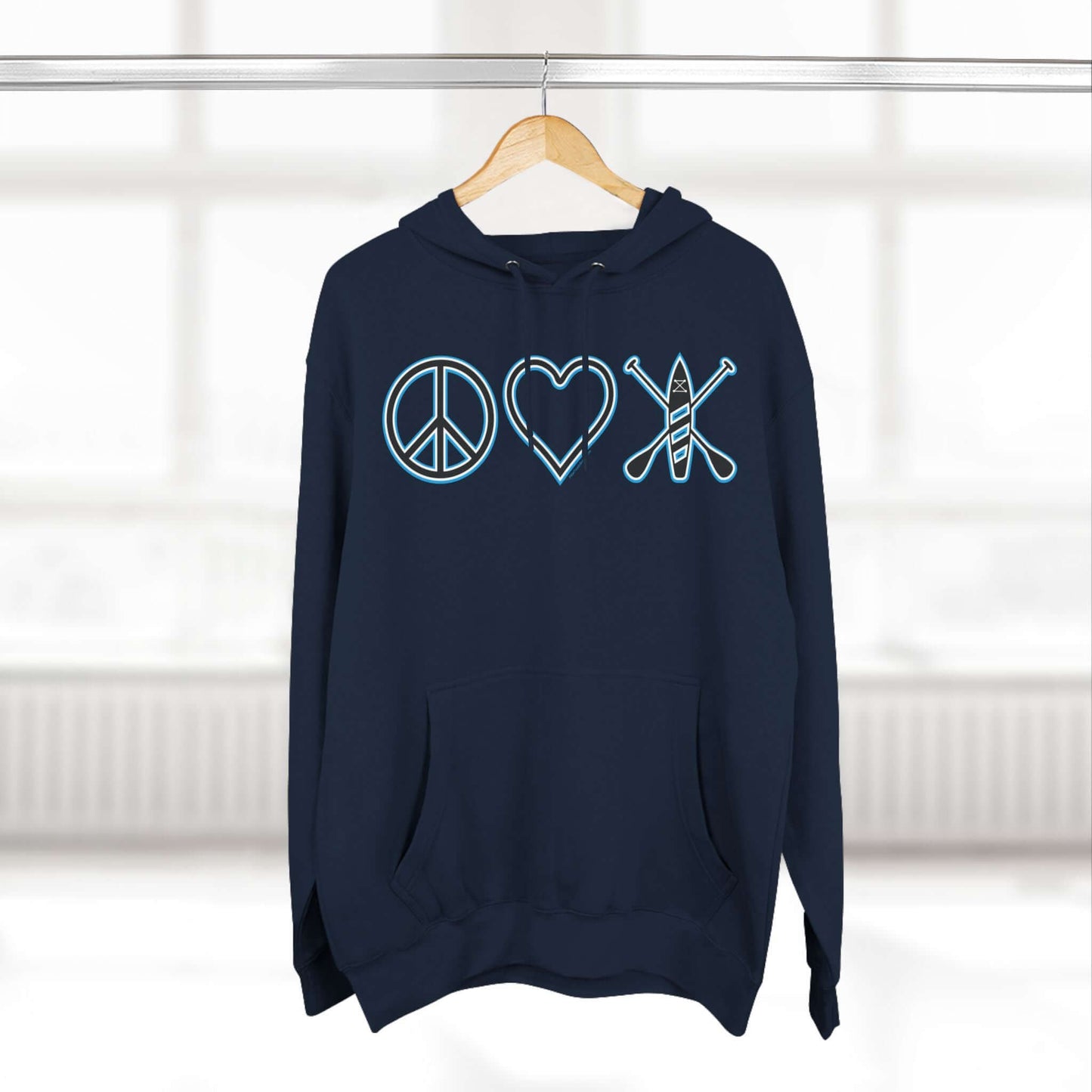 Women's Peace Love Paddleboard Three-Panel Fleece Hoodie