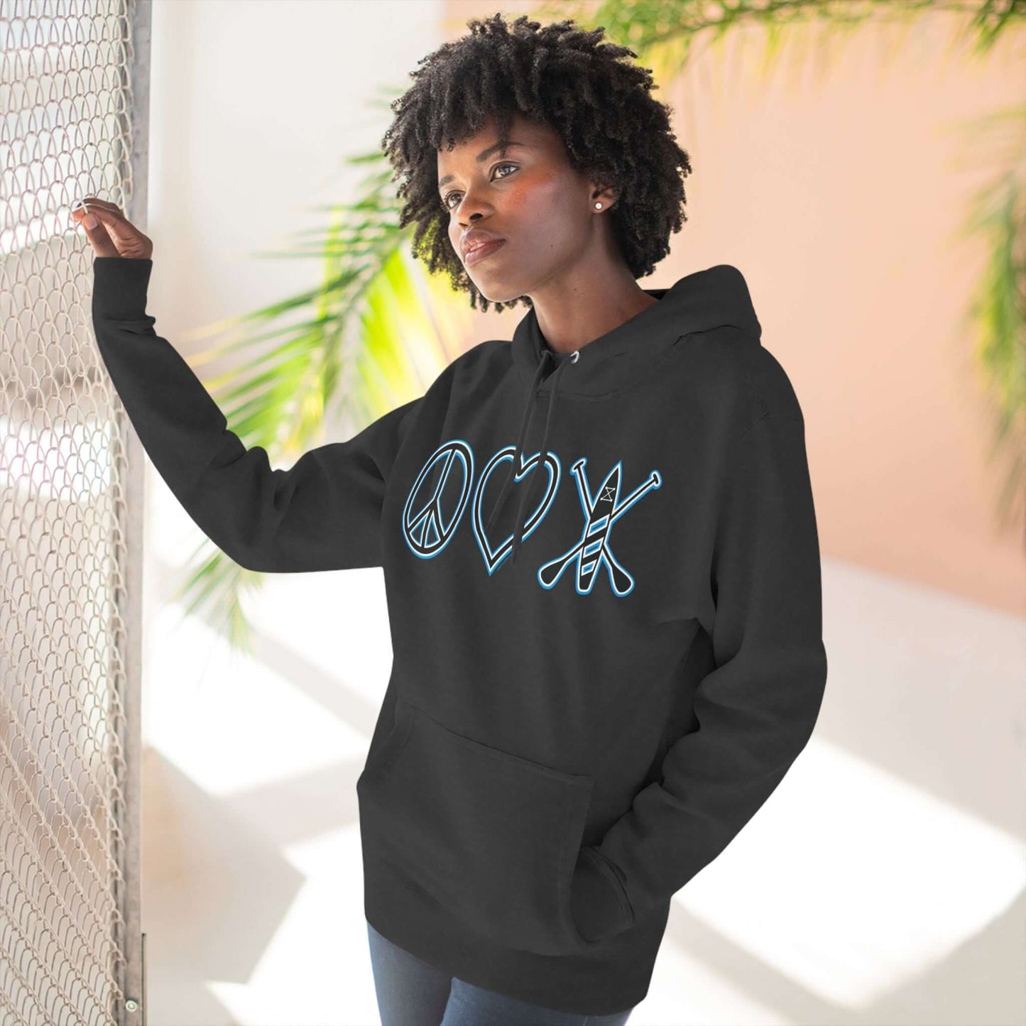 Women's Peace Love Paddleboard Three-Panel Fleece Hoodie