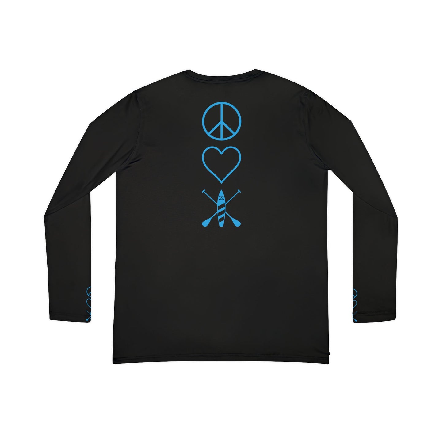 Turquoise Women's Peace Love Paddleboard Long Sleeve V-neck Shirt (