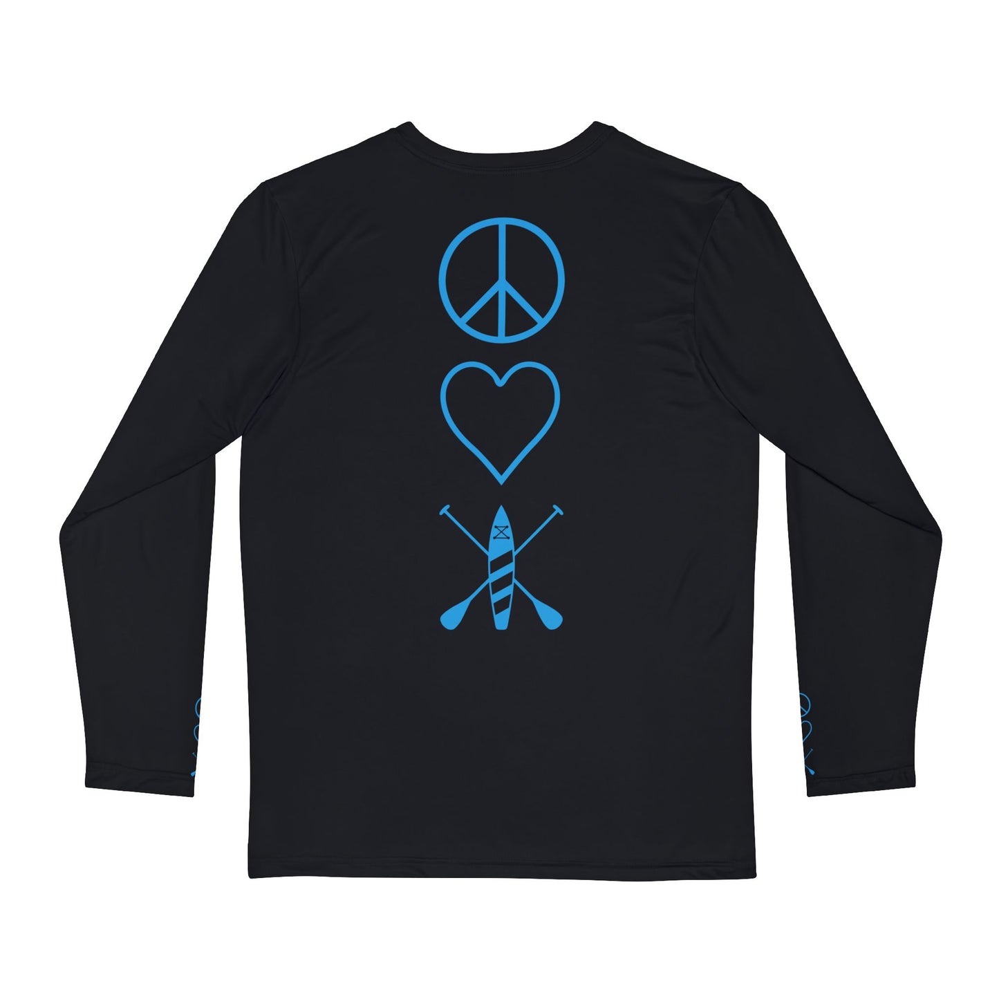 Turquoise Men's Long Sleeve Peace Love Paddleboard