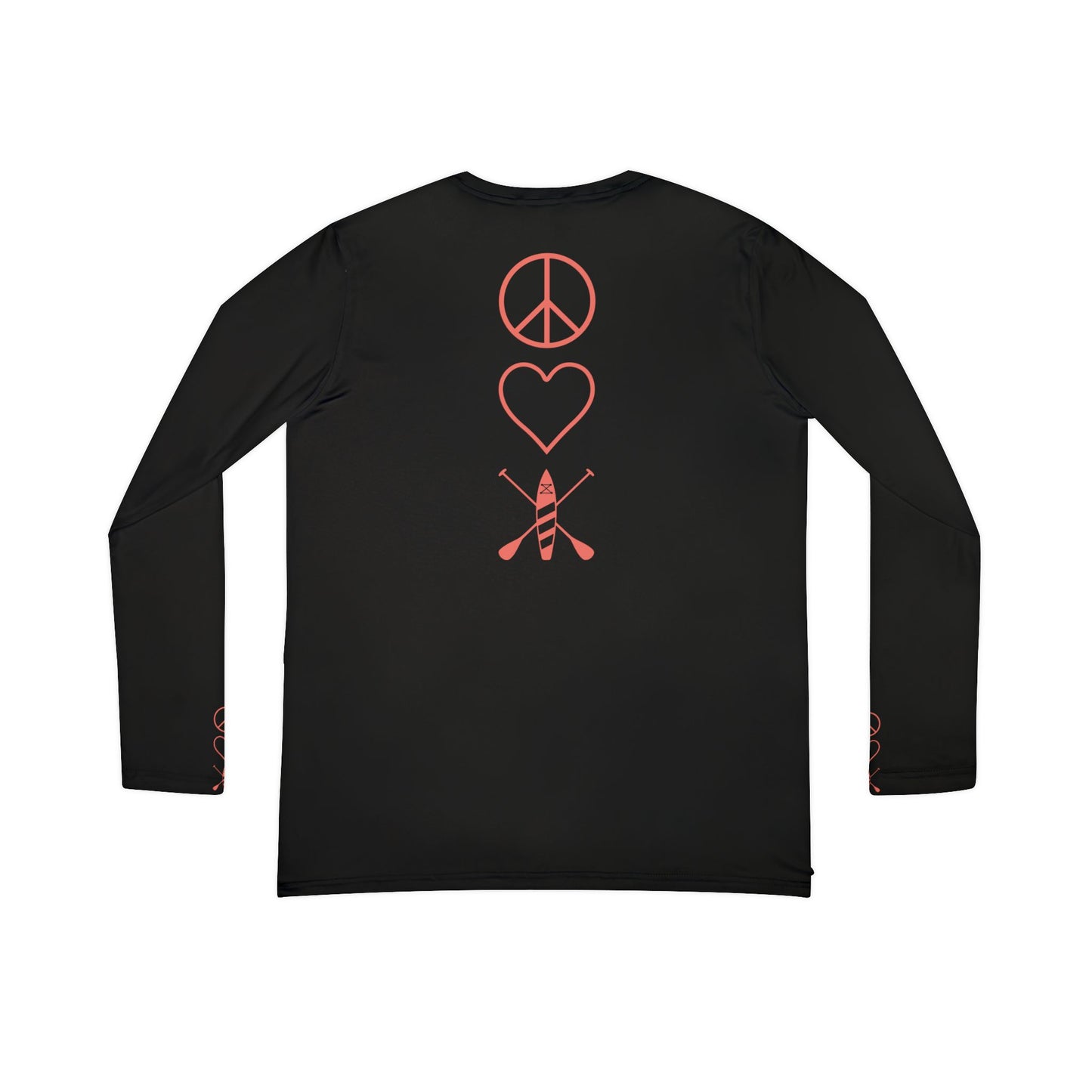 Orange Women's Peace Love Paddleboard Long Sleeve V-neck Shirt