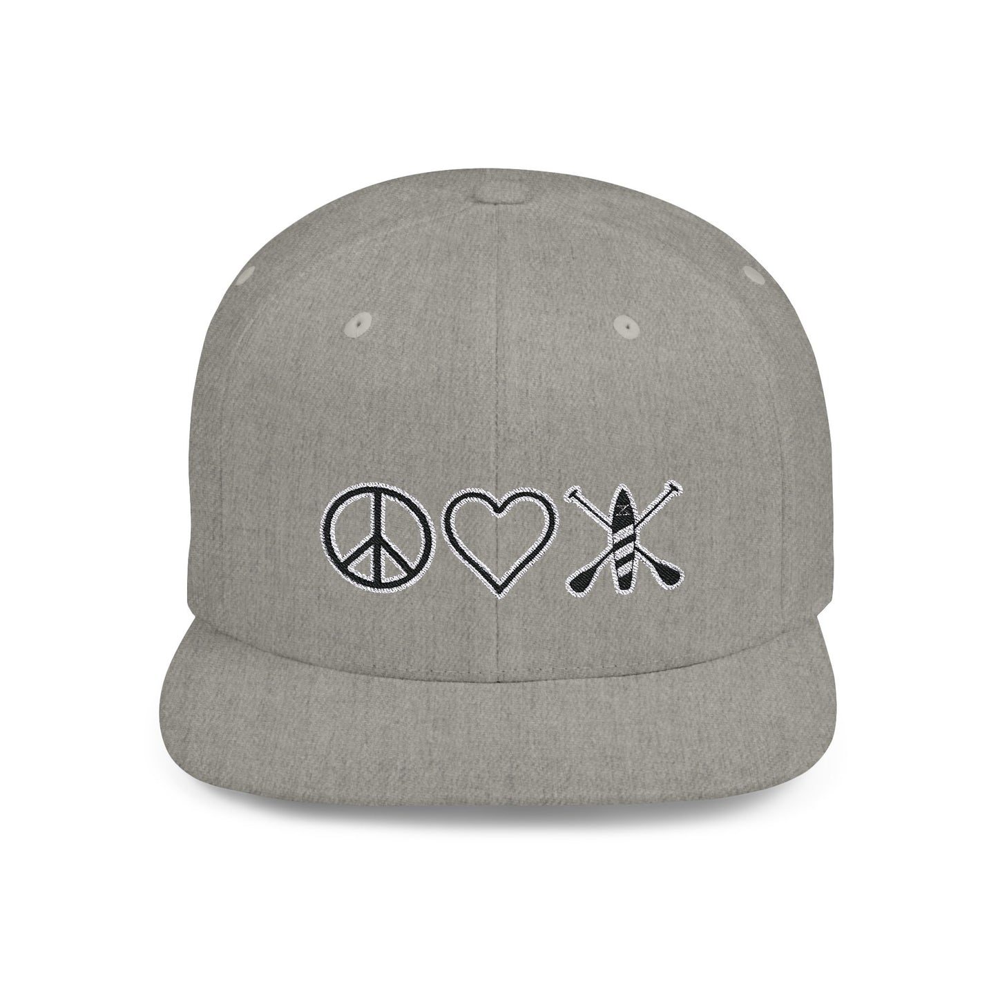 Peace Love Paddleboard Flat Bill Snapback