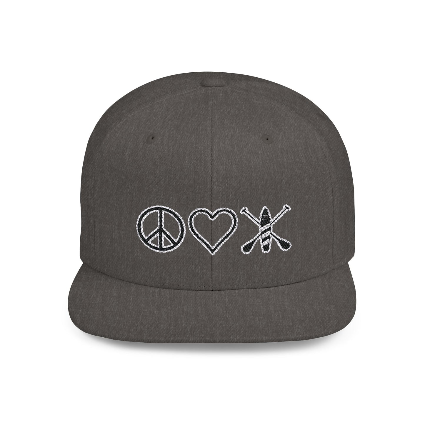 Peace Love Paddleboard Flat Bill Snapback