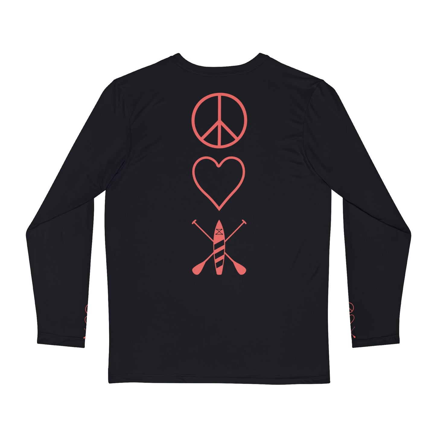 Orange Men's Long Sleeve Peace Love Paddleboard