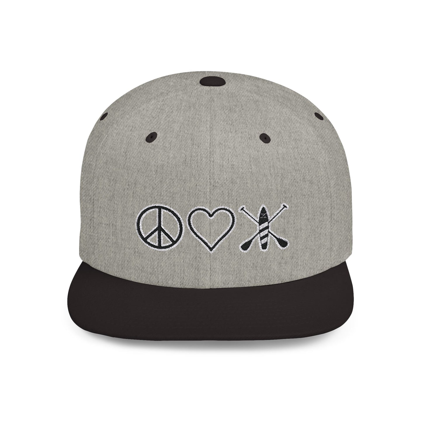 Peace Love Paddleboard Flat Bill Snapback