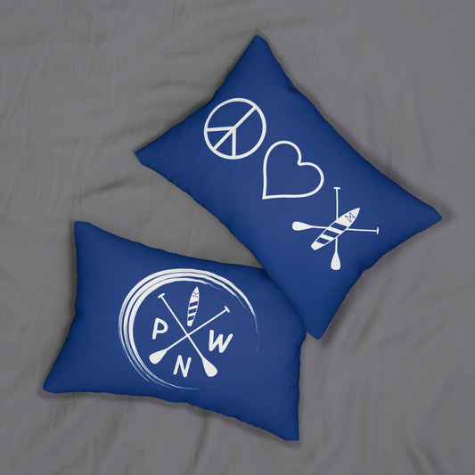 Navy Peace Love Paddleboard Lumbar Pillow