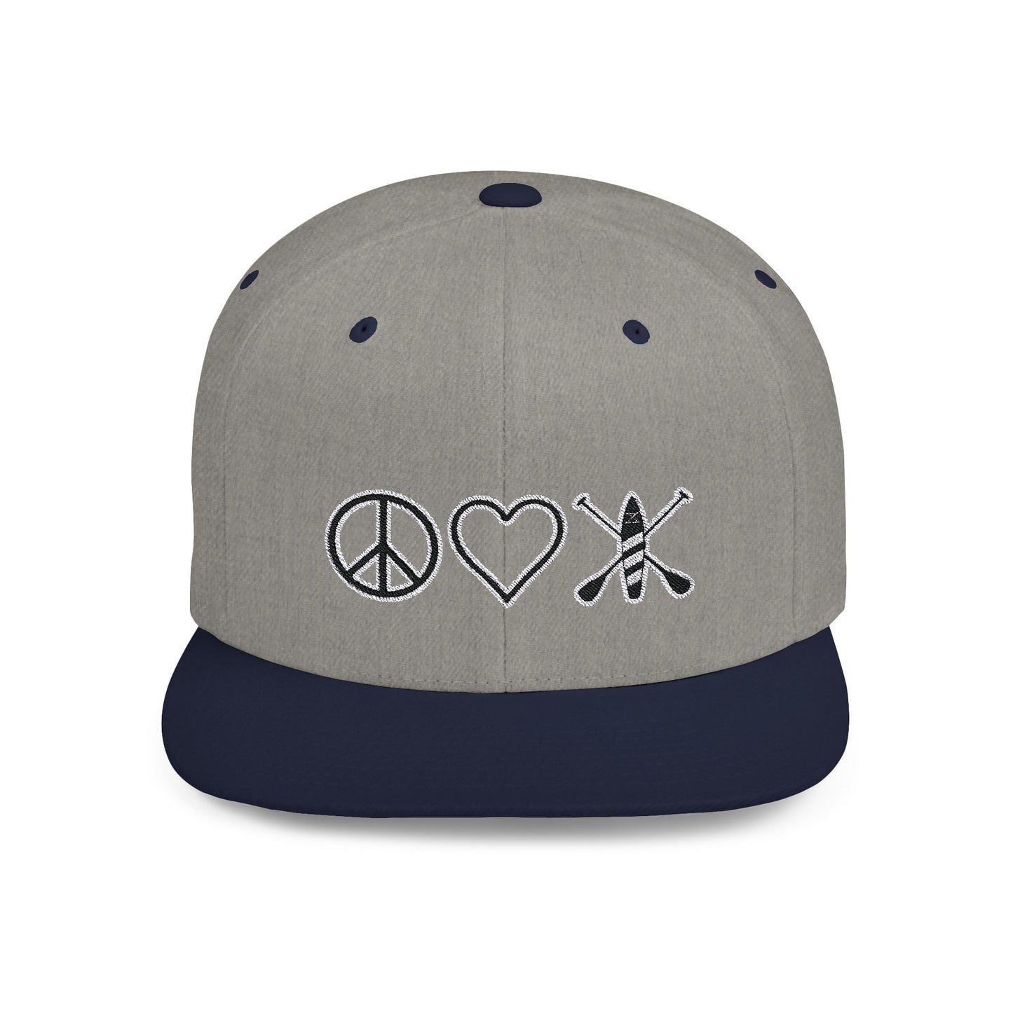 Peace Love Paddleboard Flat Bill Snapback