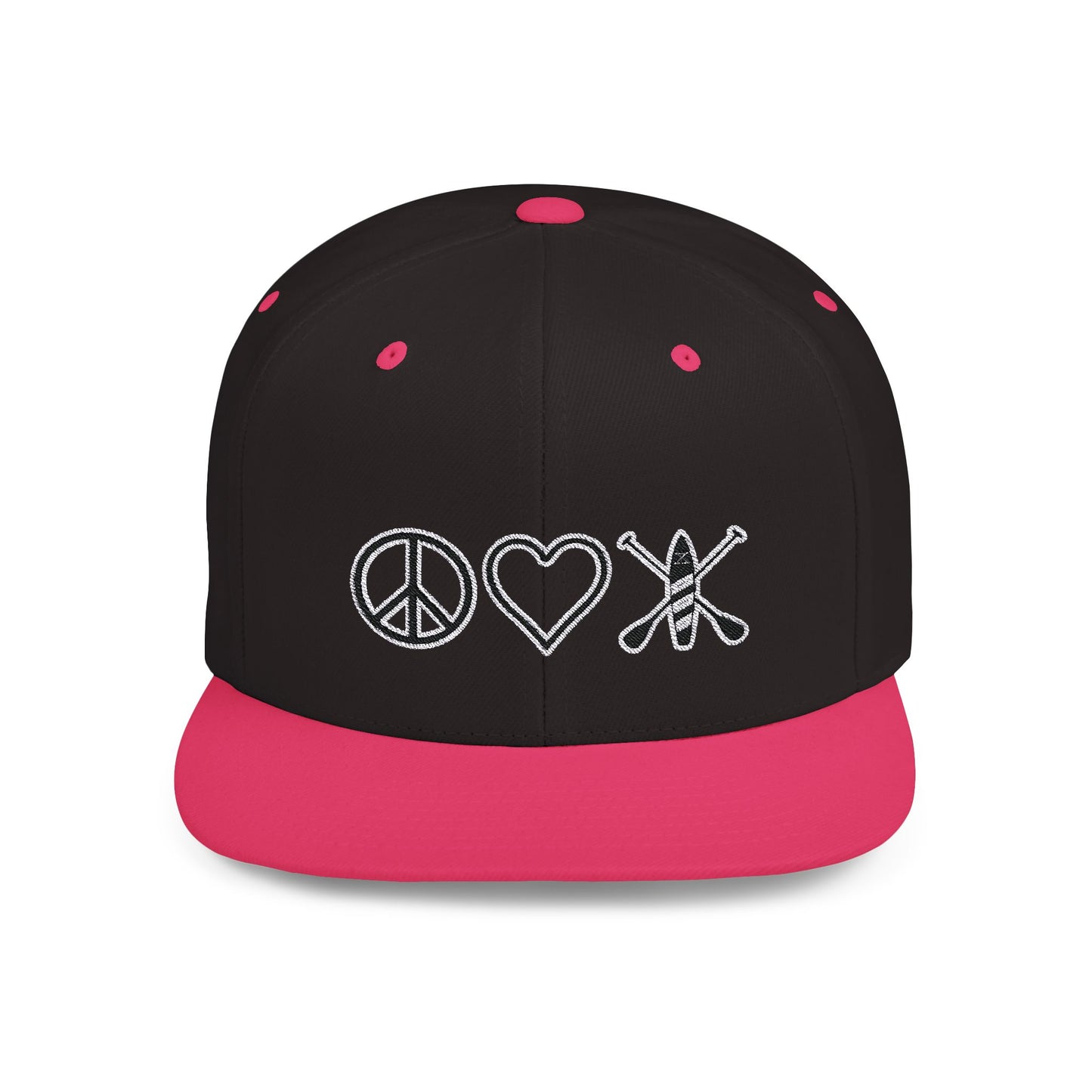 Peace Love Paddleboard Flat Bill Snapback