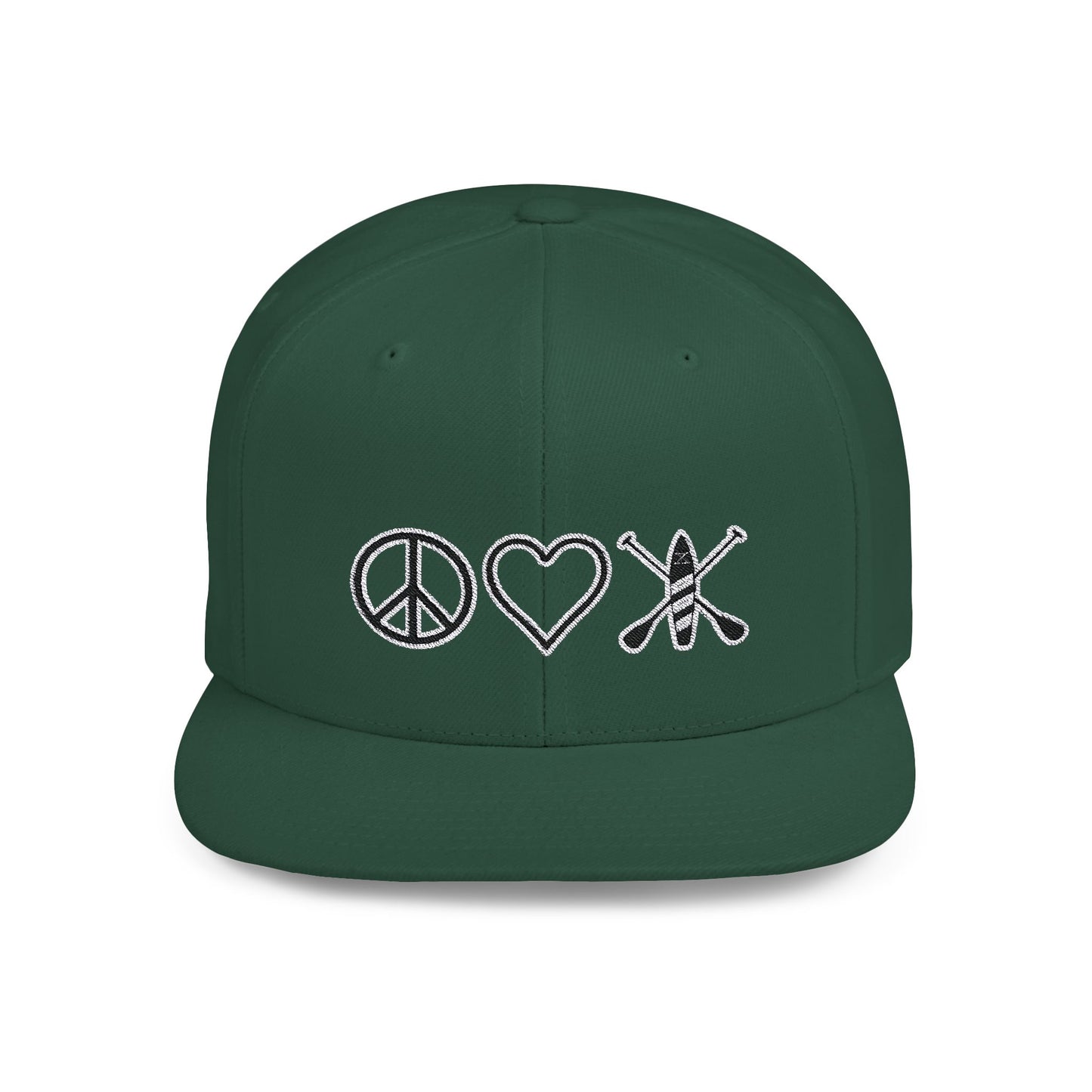 Peace Love Paddleboard Flat Bill Snapback