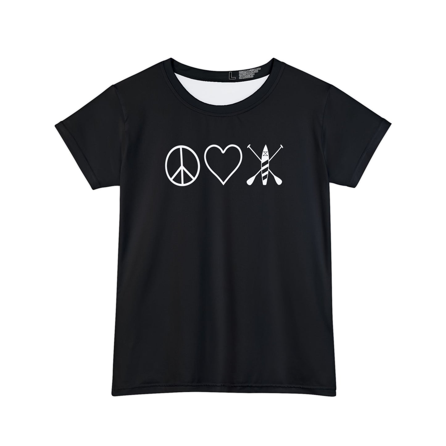 Women's Peace Love Paddleboard Shirt Black