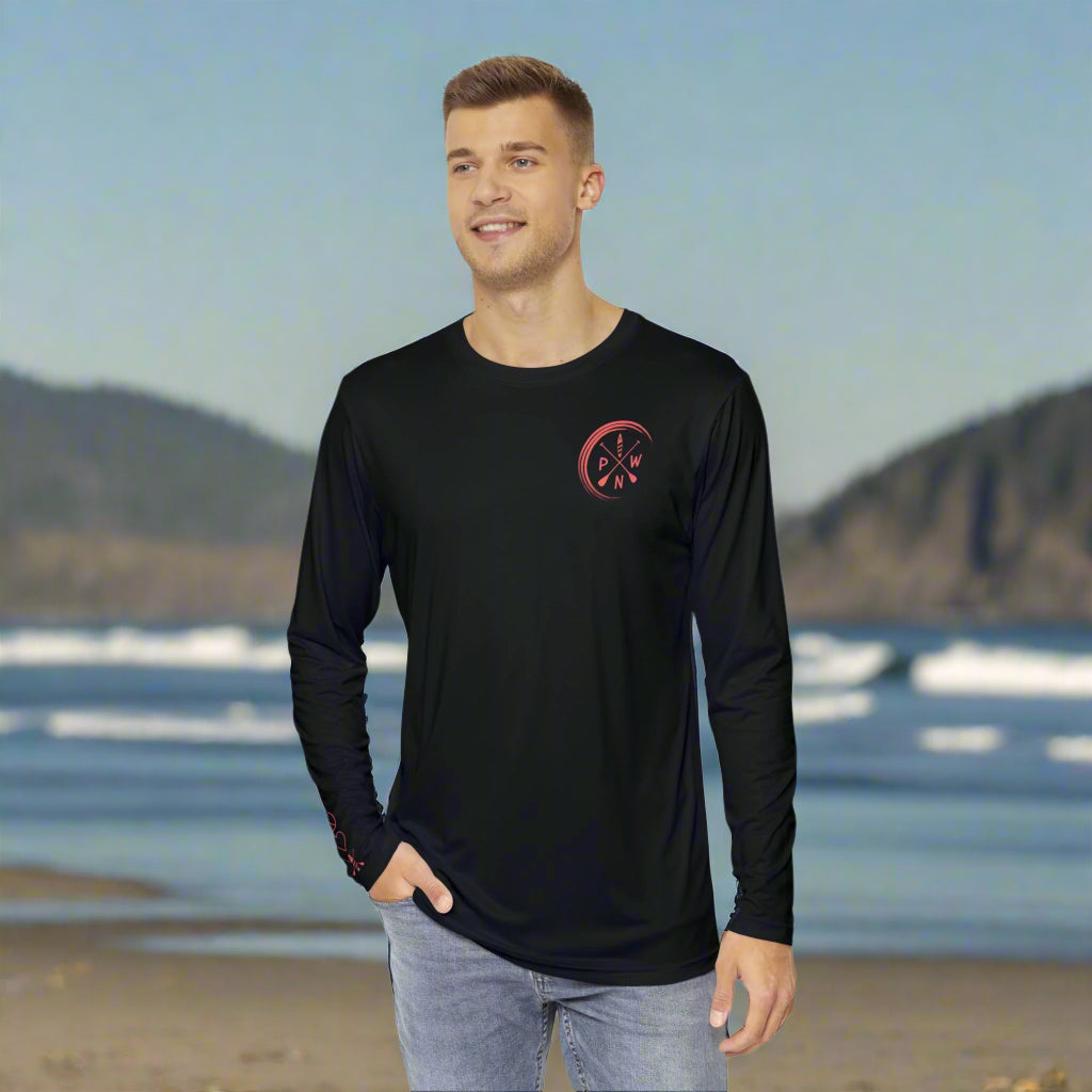 Orange Men's Long Sleeve Peace Love Paddleboard