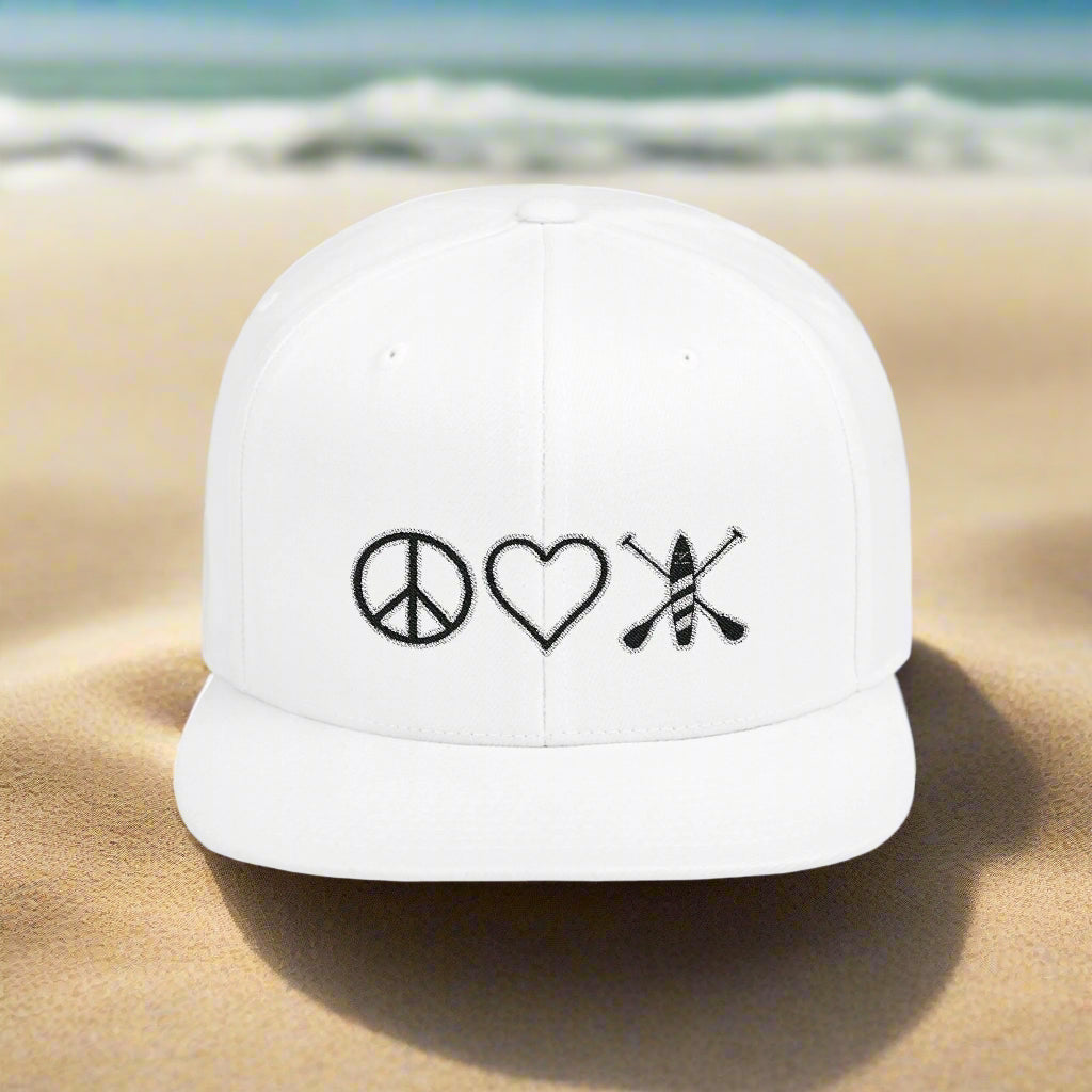 Peace Love Paddleboard Flat Bill Snapback