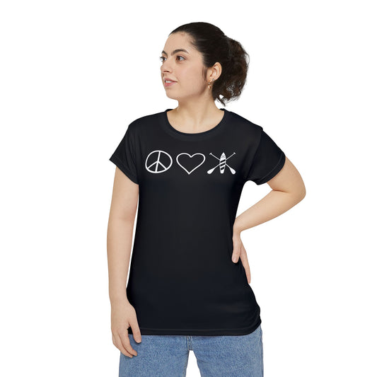 Women's Peace Love Paddleboard Shirt Black