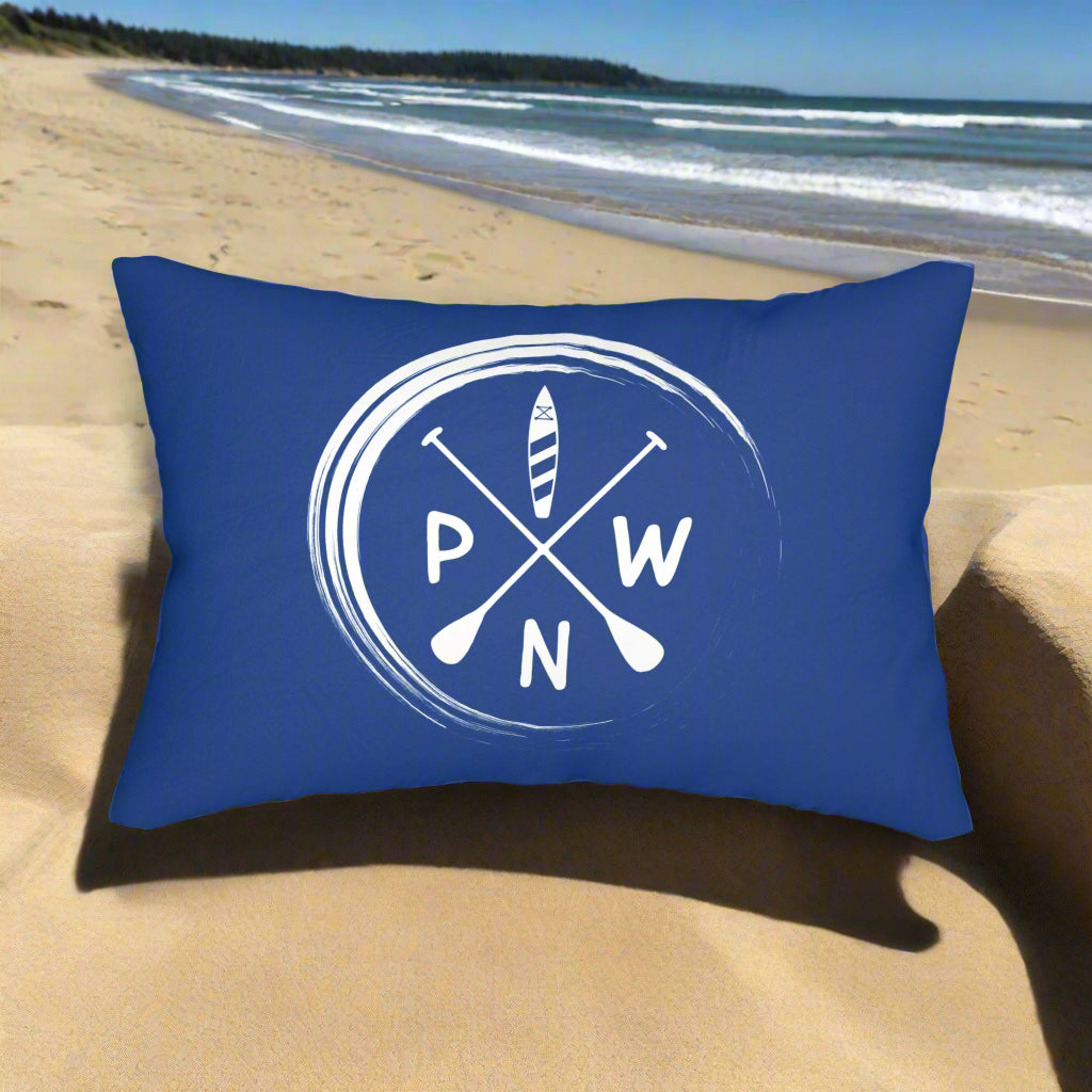 Navy Peace Love Paddleboard Lumbar Pillow