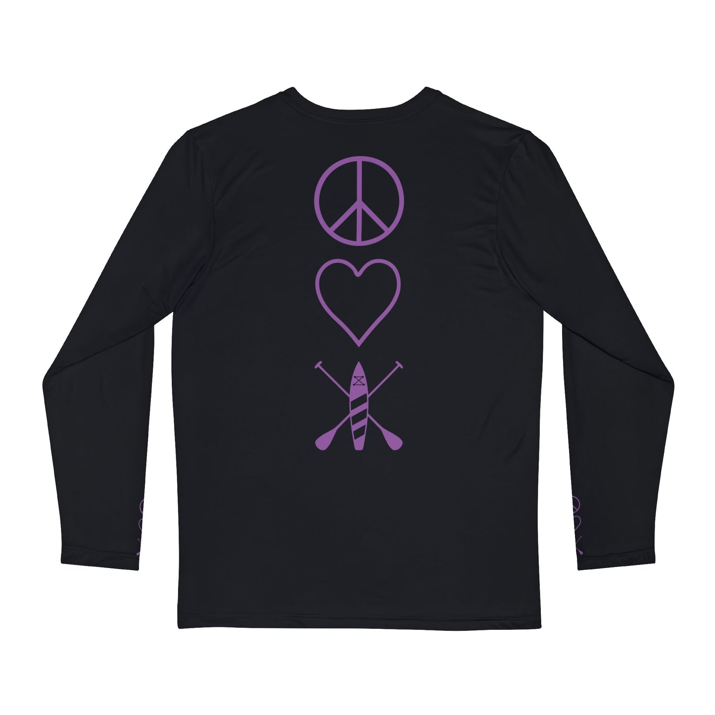 Purple Men's Long Sleeve Peace Love Paddleboard